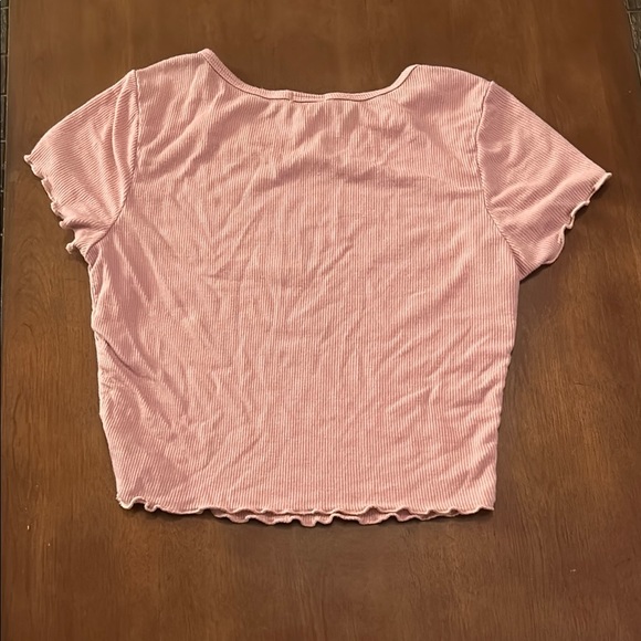 Pink Kids Ruffle Trim Top - Picture 2 of 2